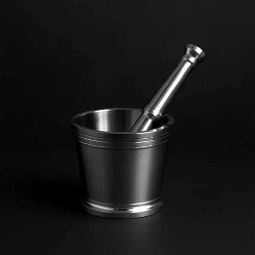 Image of Heavy Duty Stainless Steel Mortar and Pestle Set, Manual Grinding Crusher for Masala Herbs and Spices, Rust Resistant, 2 Piece