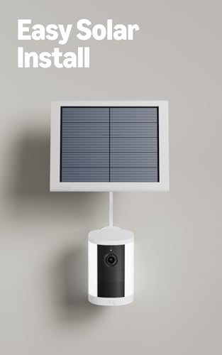 Image of Ring Spotlight Cam, Solar (newest model), Home or business security, Wide-Angle Retinal 2K Video, 6x Enhanced Zoom, Motion-Activated Spotlights, White