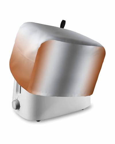 Orange Grey Toaster Cover 2 Slice, Gray Farmhouse Modern Rustic Dustproof Bread Machine Oven Cover with Storage Pockets, Fits Most Kitchen Toasters Protector
