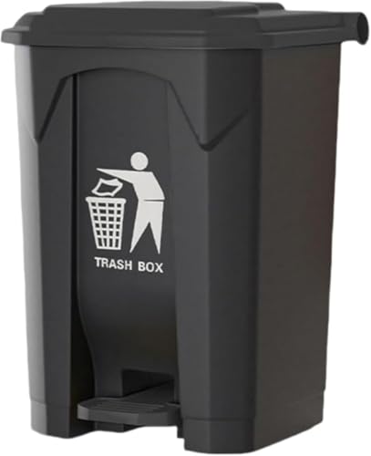 CokBlu業務用ペダル式屋外用ゴミ箱大容量防臭日焼け防止アンチエイジング機能付きハンドル付き滑り止め厚みのあるバレル蓋付き廃棄物リサイクル容器コミュニティ公園ショッピングモールレストランホテル階下用?