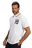 JP 1880 Herren große Größen Übergrößen Menswear L-8XL Jay-PI Poloshirt, Halbarm, Polokragen in Deutschland-Farben schneeweiß 4XL 810035200-4XL