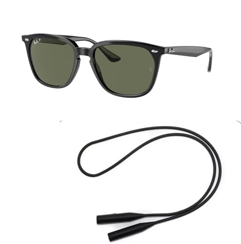 Ray-Ban RB4362 Sunglasses Bundle: RB 4362 601/9A Black Dark Green Polar and Universal Anti-slip Silicone Leash2
