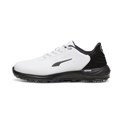 PUMA Golf Men's PHANTOMCAT Nitro Golf Shoes, Black/White, 102