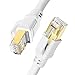 DDMALL CAT 8 Ethernet Cable 20 ft,High Speed 40Gbps 2000MHz, Indoor&Outdoor, Heavy Duty SFTP Internet Shielded LAN Cord with Gold Plated RJ45 Connector for Gaming, Router, Modem, PC (20ft White)