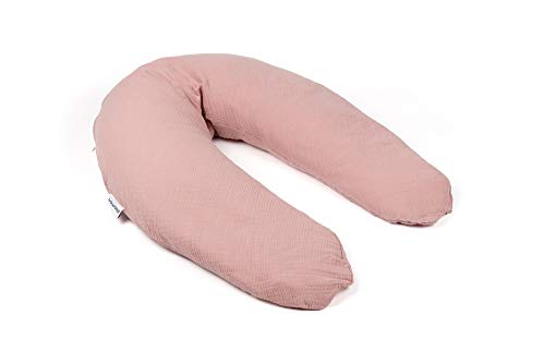 doomoo Coussin de Grossesse & Coussin Allaitement Comfy Big Tetra Pink - Ultra Confort pour Dormir Pendant la Grossesse - Soulage Dos, Jambes et Ventre - Housse 100% Bio & Certifié Oeko-TEX, Rose