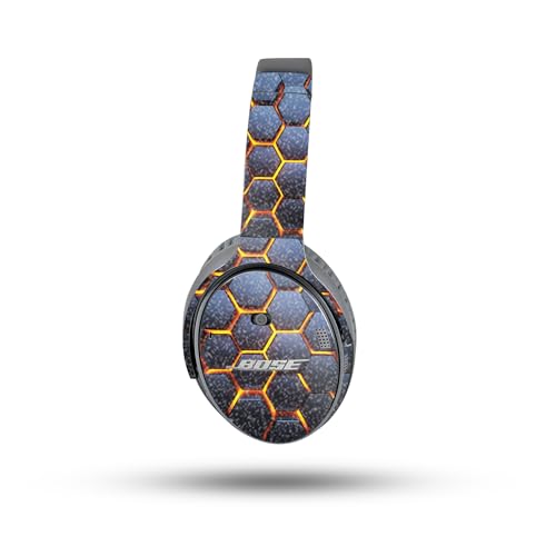 Image of MightySkins Glossy Glitter Skin Compatible with Bose QuietComfort 35 II Headphones - Lava Hex | Protective, Durable High-Gloss Glitter Finish | Easy to Apply, Remove, and Change Styles