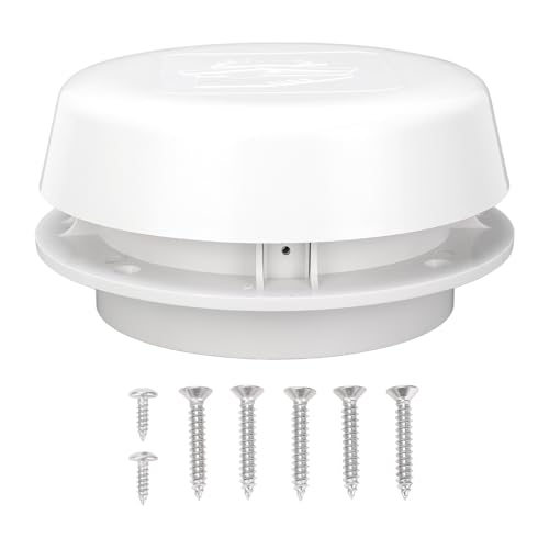 Ejoyous Aérateur de Toit de Caravane, Ventilateur de Toit de Camping-Car, évent de Sortie D'échappement Rond, Capuchon D'aération 155 Mm avec Grille pour...