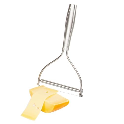 Image of Boska Cheese Slicer with Wire - Monaco for All Types of Cheese - Handheld Cheese Cutter - for Kitchen Cooking - Non-Stick Silver - 3 Replacement Wires - Dishwasher Safe