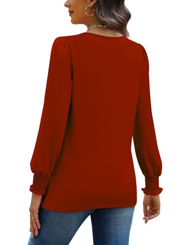 MixShe Womens Square Neck Blouses 2025 Fall Fashion Long Sleeve Casual Stretchy Pullover Tops3