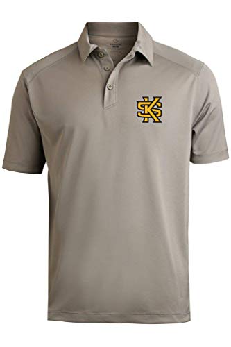 Sport Your Gear Kennesaw State Owls Mens Prime Athletic Logo Micro Pique Polo with Self Collar (Kennesaw Sport Gray Medium)