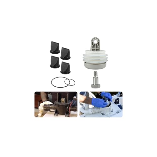Image of Fits for Dometic 385230980 Pump Bellow Kit Include 385310076 1-1 /2 Duckbill Valve (4Pack) and 385310151 O-Ring (2 Pack) Replace for S, T, J Series Vacuum Pump for RV and Boat Toilet Vacuum Pump System