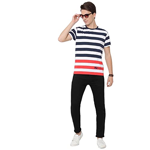 Image of Pepe Stripes Cotton Slim Fit Mens T-Shirt