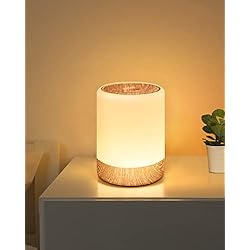 Lampara Mesilla De Noche Niños FOMYHEARD Lámpara de mesita de noche táctil regulable, 256 RGB cambio de color lámpara de mesa LED cálida, 2200mAh USB recargable, función de memoria luz nocturna para niños, para dormitorio salón