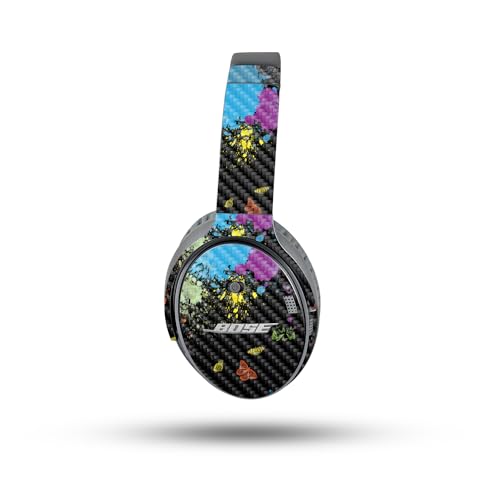 Image of MightySkins Carbon Fiber Skin Compatible with Bose QuietComfort 35 II Headphones - Splatter | Protective, Durable Textured Carbon Fiber Finish | Easy to Apply, Remove, and Change Styles