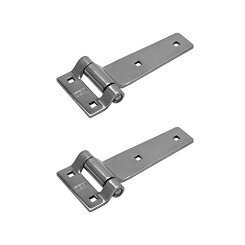 TCH Hardware 2 Pack 5" Polished Stainless Steel Strap Tee T Hinge