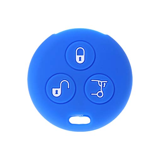 COLUDOR Funda de silicona para llave de coche para BENZ Smart City Fortwo 3 botones (azul) Cover