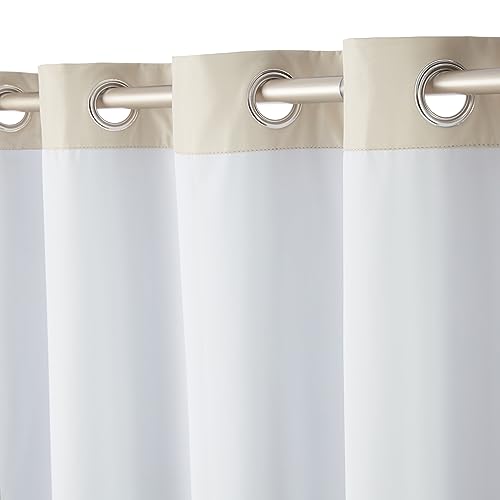 Amazon Basics Room Darkening Blackout Window Curtain with Grommets, Energy Saving, Noise Reducing, 100% Blackout, for Living Room and Bedroom, 52 x 84 inches, Beige, 2 Panels per Set (1 Set) - image 4