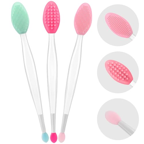 Lip Scrub Brush, Dual-ended Lip Scrubber Exfoliator and Silicone Lip