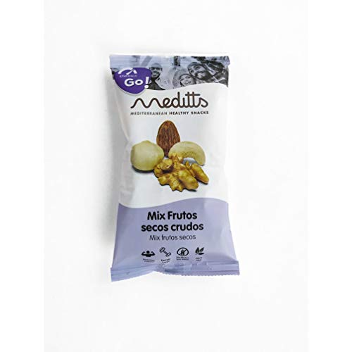 Meditts - Mix de Frutos Secos Crudos 40 gr | Energia/GO | Anacardo, Macadamia, Nuez en Grano y Almendra | Snack Natural y Nutritivo | Rico en Proteínas, Fibra y Grasas Saludables