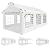 COBIZI 10x20 Party Tent Heavy Duty, Galvanized Wedding Tent, Event Shelter Tent for Parties, Outdoor Tent with Built-in Sandbag, Carpas para Fiestas, Large Tent, Waterproof, White