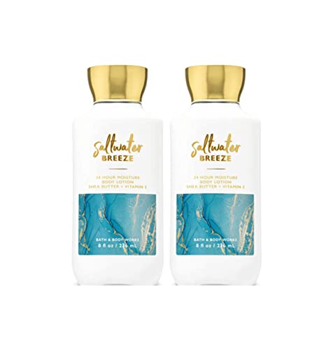 Bath and Body Works Saltwater Breeze 2 Pack Super Smooth Body Lotion 8 Oz (Saltwater Breeze)
