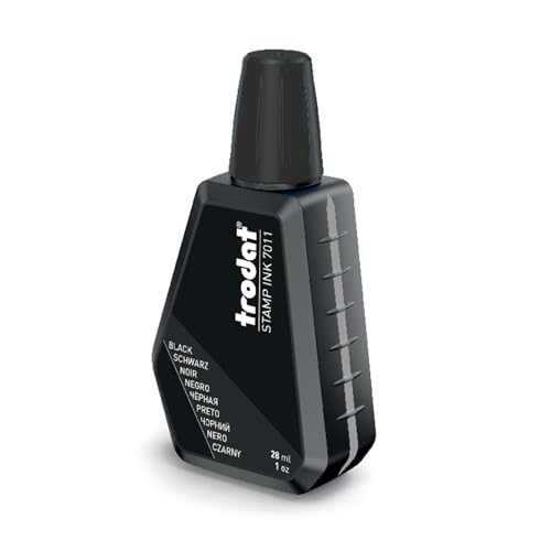 Trodat Black Ink Bottle - 28 ml - Replacement Ink For Hand Stamp Ink Pads