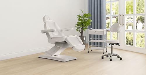 GreenLife - Silverfox 4 Motors Luxury Electric Facial Chair Facial Bed/Table Spa Salon Beauty Furniture Professional Medical Spa Care Beauty Bed Adjustment - 2235D (White) - Image 9