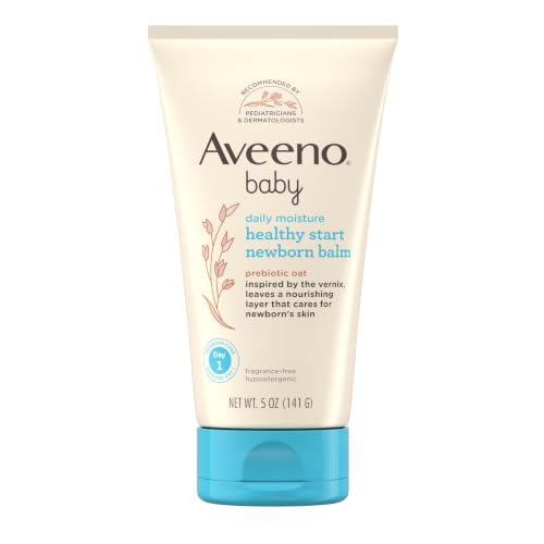 Image of Aveeno Baby Healthy Start Newborn Balm, Fragrance-Free, 5 oz | Hypoallergenic Baby Skin Balm, Prebiotic Oat, Leaves a Nourishing Layer, Care for Newborn Skin