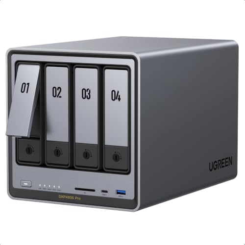 Image of UGREEN NAS DXP4800 Pro 4-Bay Desktop Network Attached Storage (Diskless) | Intel Core i3-1315U 6-Core CPU, 8GB DDR5 RAM, Built-in 128GB SSD, 1x 10GbE, 1x 2.5GbE, 2X M.2 NVMe Slots, 4K HDMI (Diskless)