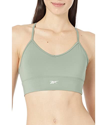 Image of Reebok Women's Satin 91% PES /9% El-Interlock-Hydrophilic Finish /Print-Digital Sublimation-Disperse Classic Workout Sports Bra