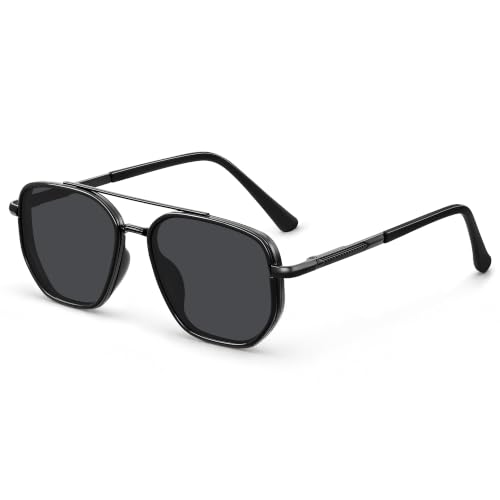 Image of Eiuizah Tangle Free Polarized Square Aviator Sunglasses for Women UV400 | Polarized Aviator Sunglasses Womens with UV Protection Lenses Lightweight Comfort Glare Reduction for Driving Beach Travel