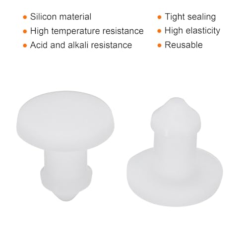 Image of MECCANIXITY Silicone Snap in Locking Hole Plugs Rubber Panel Seal Cover Flush Type Panel Round for Kitchen Rubber Bulkheads Waterproof Sealing Plugs 2.5mm /0.1 inch Diameter White,Pack of 20