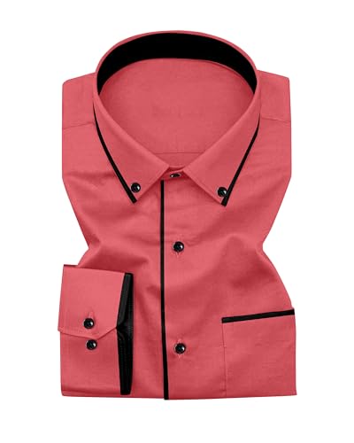 Image of Men's Regular Fit Casual Shirt, Solid Pattern, Slim Collar