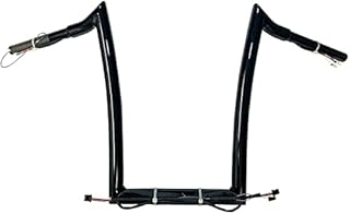100% Plug and Play Dominator Industries 1 1/4 Inch Road Glide Meathook Ape Hanger Handlebars, 14 Inch Rise, Gloss Black Compatible With 2015 Harley Road Glide.
