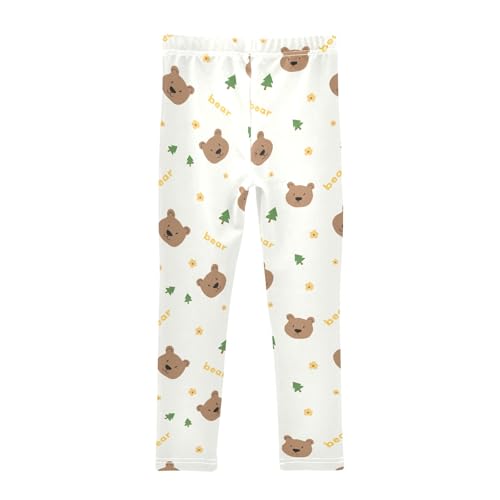Cute Little Cartoon Bears Girls Leggings Soft Comfortable Athletic Leggings Dancing Pants for 4-10 Years2