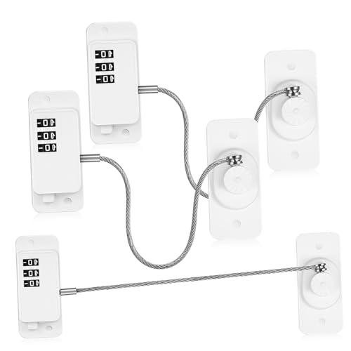 minkissy 3 piezas Cerraduras de Seguridad para Ventanas y Frigoríficos de Adhesivas Daños Instalación Rápida y Protección para Hogar