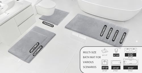 16"x24" MINIDEAR Memory Foam Bathroom Rug (Gray) - image 8
