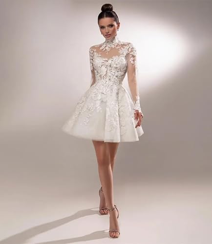 Women's Short Lace Wedding Dresses for Wedding Mini Beach Bridal Wedding Gowns4