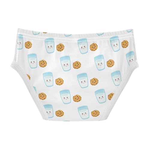 Boys' Exclusive Briefs Toddler Underwear 95% Combed Cotton Boxerbriefs 2T Cookie and Milk Pattern 612