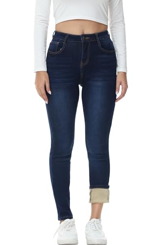GUNLIRE Women's Fleeced Lined Jeans Winter Skinny Fit High Waisted Thicken Stretch Thermal Warm Pants