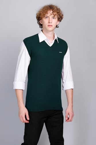Image of V Neck Cotton Half Sweater for Man Winter Wear - Pullover Sweater for Men
