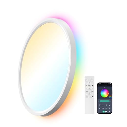 AIKVSXER 33W LED Deckenleuchte RGB, Fernbedienung Dimmbar, 3000K-6500K LED Deckenleuchte Dimmbar, 40CM Runde flache Deckenleuchte, App intelligente Steuerung, Für Schlafzimmer Küche Wohnzimmer