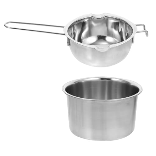 Toyvian Stainless Steel Double Boiler Pot for Wax Melting and Chocolate Melting Large Capacity Safe Boiling Water Pot for Butter Cheese Candy Candle Making Home and Bakery Use