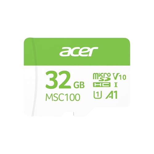 Image of Acer MSC100 MicroSD Card 32GB, UHS-I U1 V10 A1, Up to 100MB /s Read Speed, 4K Video Recording, Compatible with Smartphones Cameras Tablets Drones | 5-Year Limited Warranty