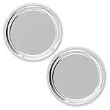 Olmaanseta Stainless Steel Round Serving Tray 13.3 Inches Bar Silver Tray 2 Packs