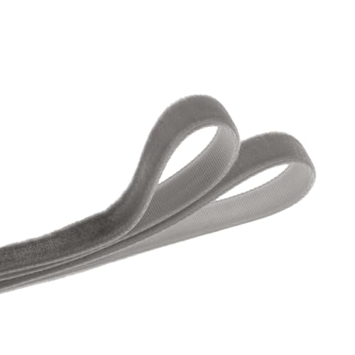 Image of QIANF Vintage Silver Velvet Ribbon, 3 /8 Inch X 25Yd