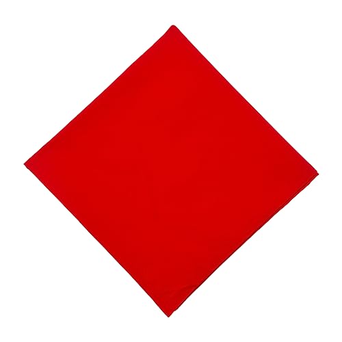 HankieWorld 100% Cotton Bandana 27x27 Large Solid Head Scarf for Men Women Thick Opaque Reusable Wrapping Cloth Gift & Lunch(Red single)