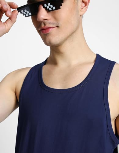 Image of Veirdo Men's Sleeveless Cotton T-Shirt, Solid Plain Sando for Beach Wear, Casual Wear & Summer Comfort, Comfortable Fabric (Sizes S to 2XL) (Pack of 3)