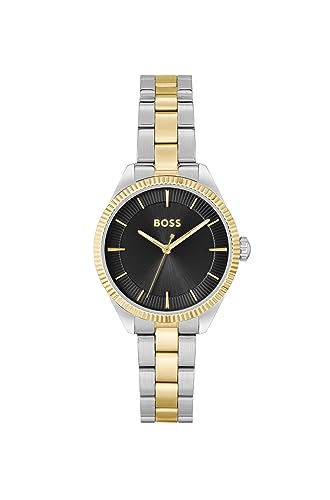 HUGO BOSS Boss Sage Qtz Basic Black Round Dial Multicolor Strap Womens Analog Watch|Two Tone Stainless Steel Material|Silver Color Band - 1502730 (B0CFVSKN43) Amazon Price History, Amazon Price Tracker