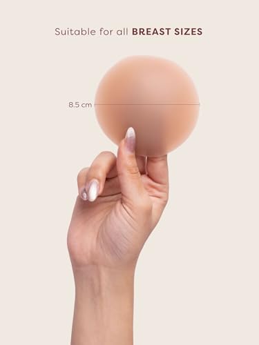 Image of Krvvy Invisible Nipple Pasties | Silicone Nipple Covers | Reusable upto 50 Times | Skin-Friendly Self Adhesive Pasties for Women | Nipple Pasties - 2 Pcs